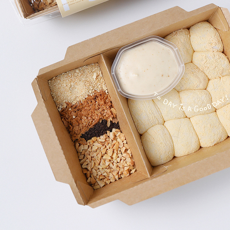 Customized Printing Biodegradable Matt Lamination Paper Salad Bowl Box With Lid