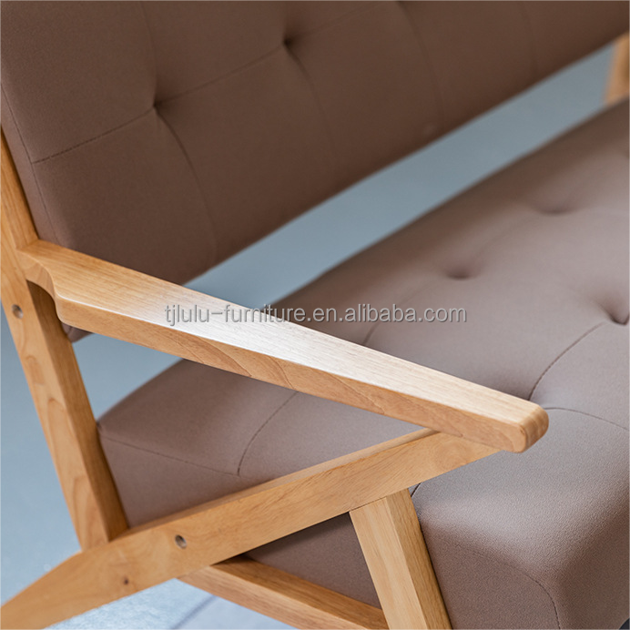 Solid Wood Fabric Wooden Sofa Chair W60*D73*H76CM The Ultimate Seating Solution for Modern Living Room and Hotel