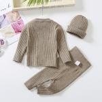 2023 Autumn Winter Knitted Sweater Baby Girls Boys Clothes rib knit boys