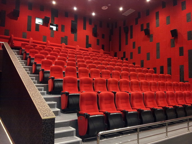 Fabric Upholstered Folding Theater Seats Returning Seat By Gravity No Noise