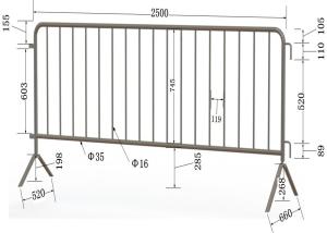 China Hot sale road safety metal pedestrian used crowd control barrier factory