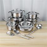 Restaurants 410 Stainless Steel Pot Set 15pcs For Kitchen Cooking