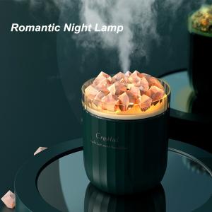 Portable Crystal Himalayan Salt Lamp Ultrasonic Air Humidifier With Soothing