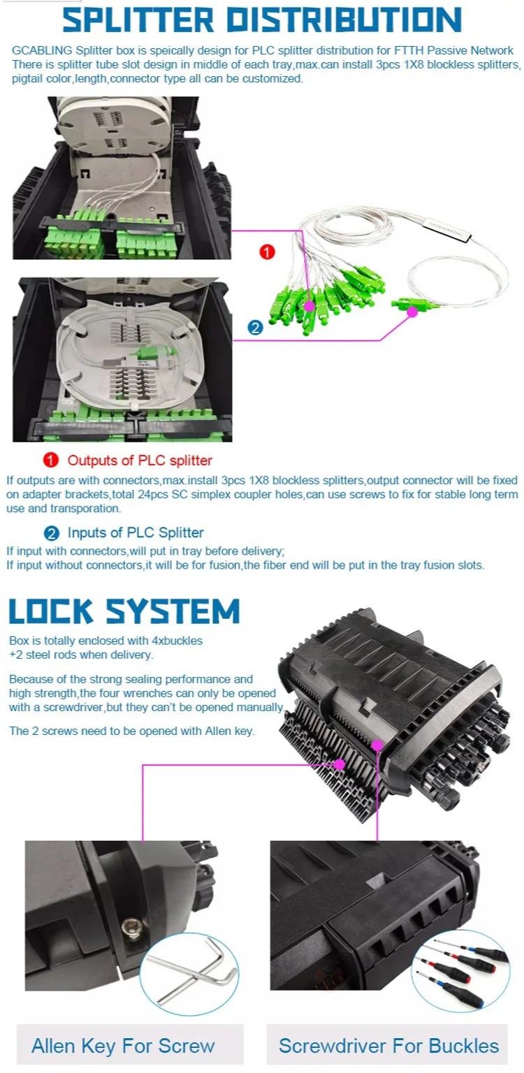 FTTX Waterproof IP68 Fiber Distribution Box with 16 Cable Ports and GS Certification