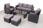 KD Furniture Rattan Outdoor Sofa Set Adjustable Back Rest Single Sofa