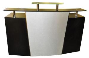 China Arc Shape Salon Reception Desk Commercial Furniture With 125cm Height factory