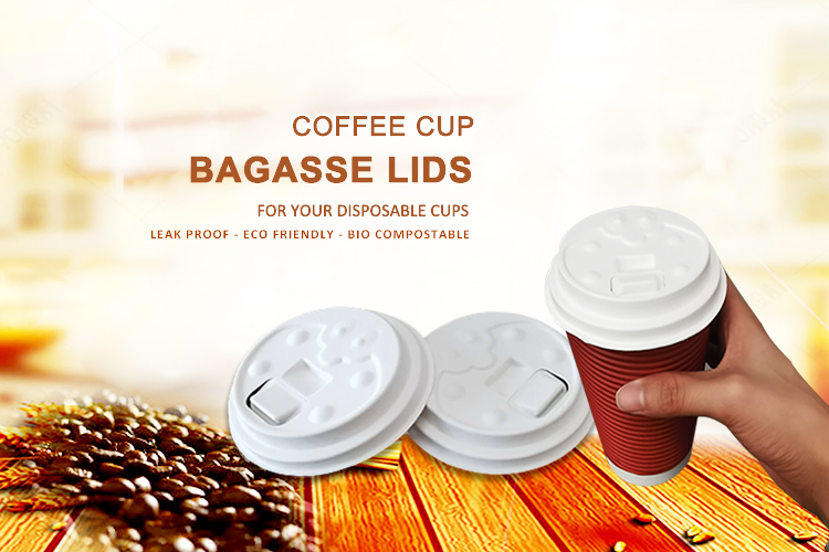 100% Biodegradable Sugarcane Pulp Disposable Cups With Lids