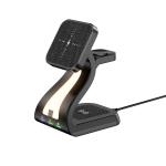 Magnetic 3 In 1 Wireless Charging Station 15W Fast With Night atmosphere Lamp