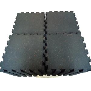 1mX1mX40mm Interlocking Rubber Mat Black / Red Interlocking Sports Mats