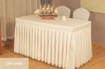 blue Washable 100% Polyester Restaurant Table Skirt