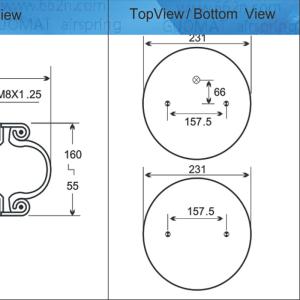 Contitech FS 330-14 CI M8 Blind Nuts Air Spring One Convoluted G1 Air Fittings