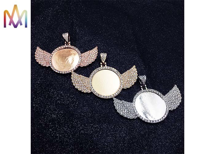 Antifatigue Rustproof Round DIY Jewelry Charms With Wings