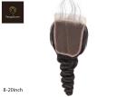 Loose Wave 35.56cm 14inch Remy Human Hair Closure Realistic Hair Line