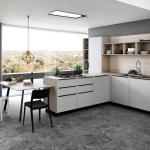 Integrated Solid Wood Contemporary Kitchen Cabinets Telescopic