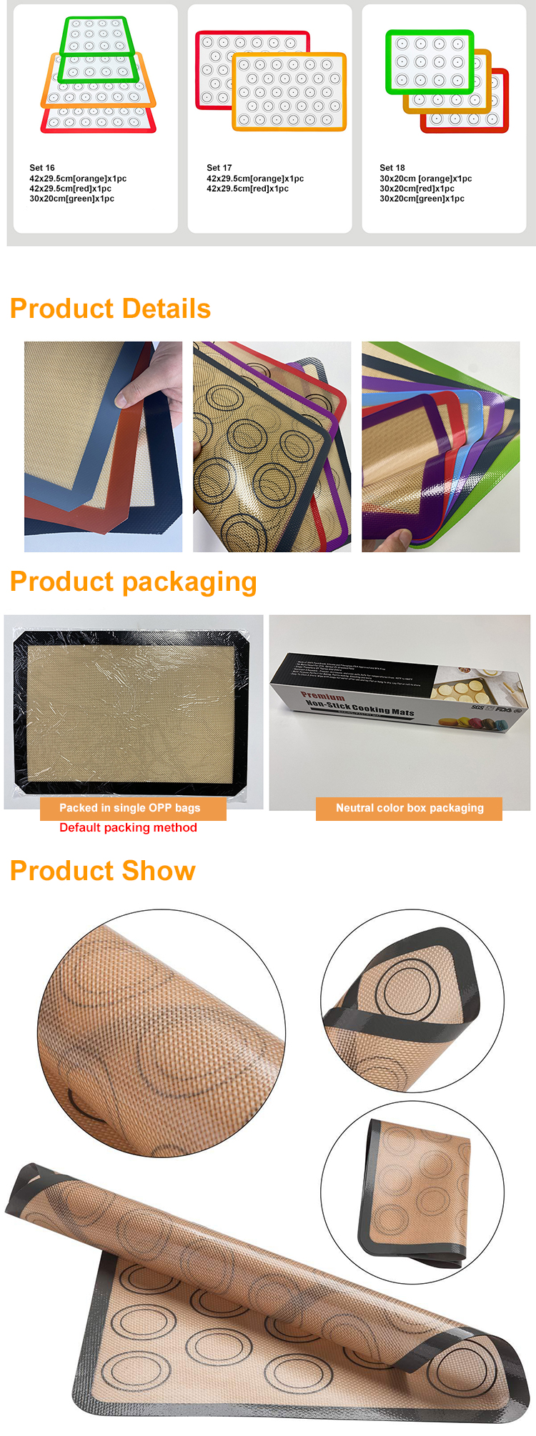 High Temperature Resistant Silicone Non Stick Baking Mat Thickness 0.75mm
