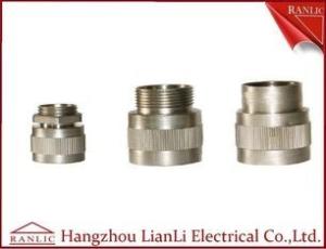 China 20mm 25mm Brass Flexible Conduit Adaptor With Screw Nickle Plated factory