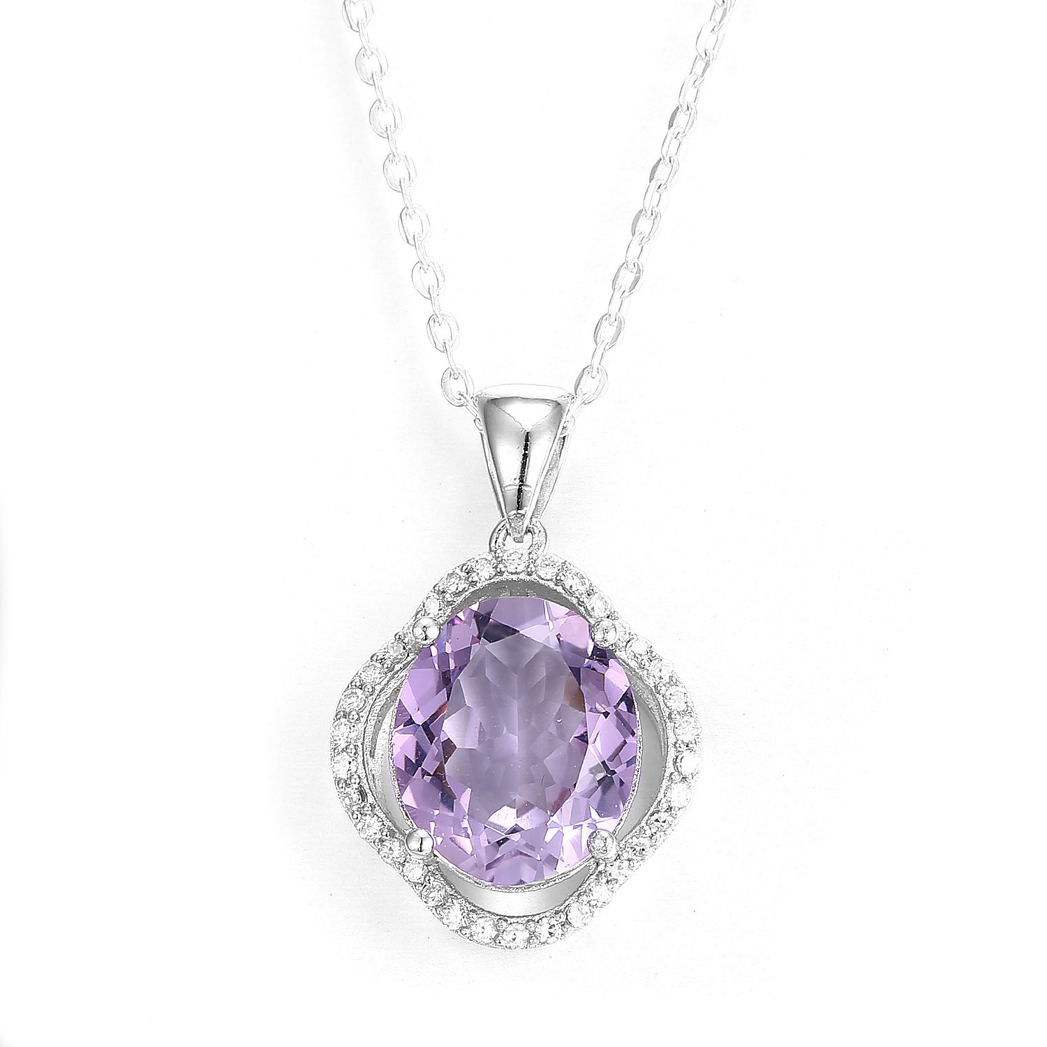 Long Teardrop Round Marquise Pendant Necklace 925 Silver Gemstone Box Chain Locket