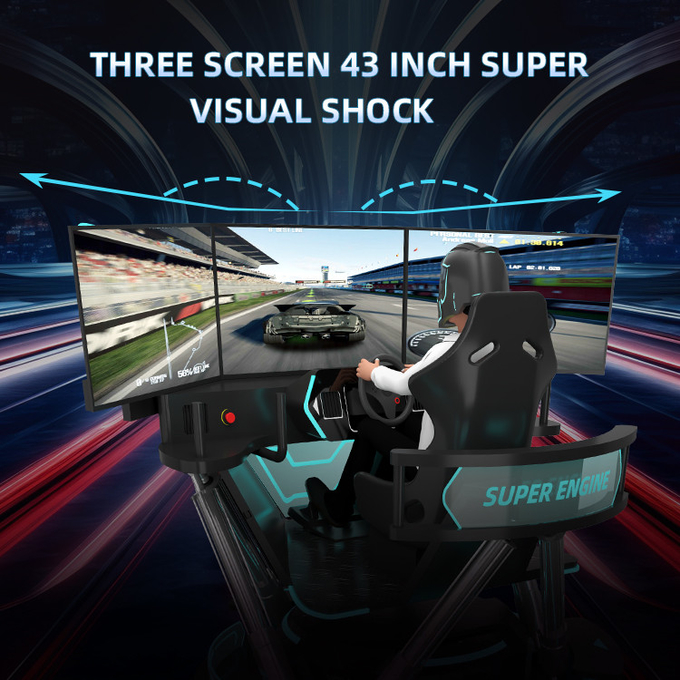 Car Racing Simulator Driving Game Machine 6 Dof Motion Platform F1 Racing Simulator With 3 Screen