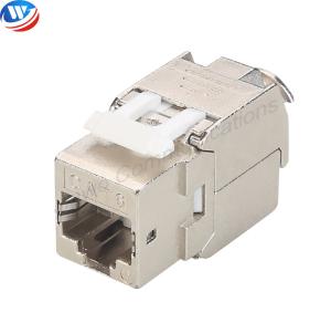 China Zinc Alloy Shielded Keystone Jack CAT6 RJ45 180 Degree Keystone Jack factory
