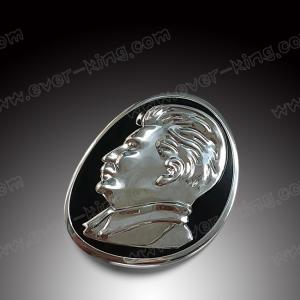 China Custom Stalin Head Logo 3D Metal Aluminum Sticker Label Professional factory