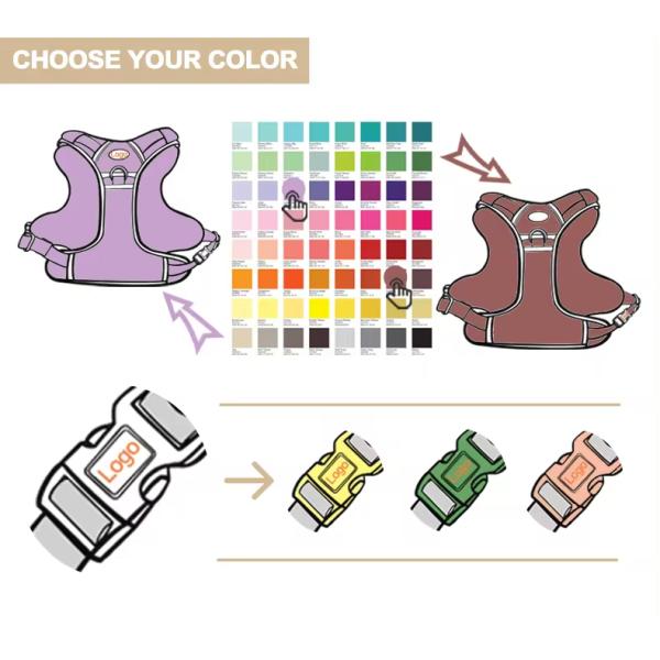 Dog Collar Harness And Leash Set Reflective Adjustable Cat Harness And Leash Set