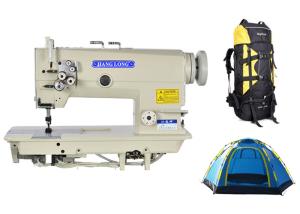 China Twin Needle Vertical Hook 240V Needle Feed Sewing Machine factory