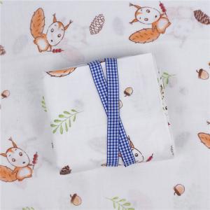 China Bamboo Printed Muslin Fabric , Newborn Swaddle Blankets Double Layer factory