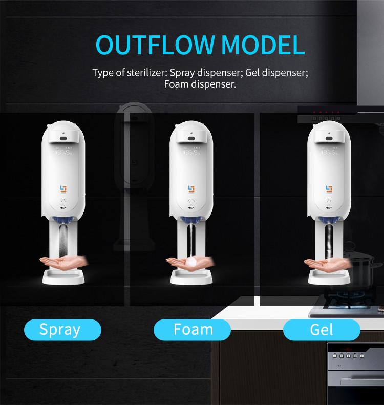 0.5℃ Accuracy DC6V 1100ml Wall Mounted Hand Sanitizer