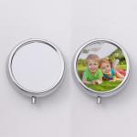 Round Sublimation Pill Box With Aluminum Insert For Sublimation Printing