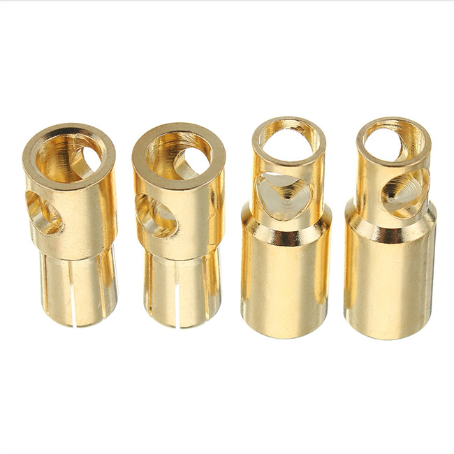 Practical ESC Gold Bullet Connector , Copper Banana Clip Connectors