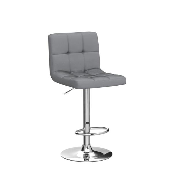 Modern Bar Stools Height Adjustable Counter Height Barstools Swivel PU Leather