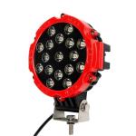 51W 7" Red Flood Round LED Work Light Off-road Fog Driving Roof Bumper for SUV