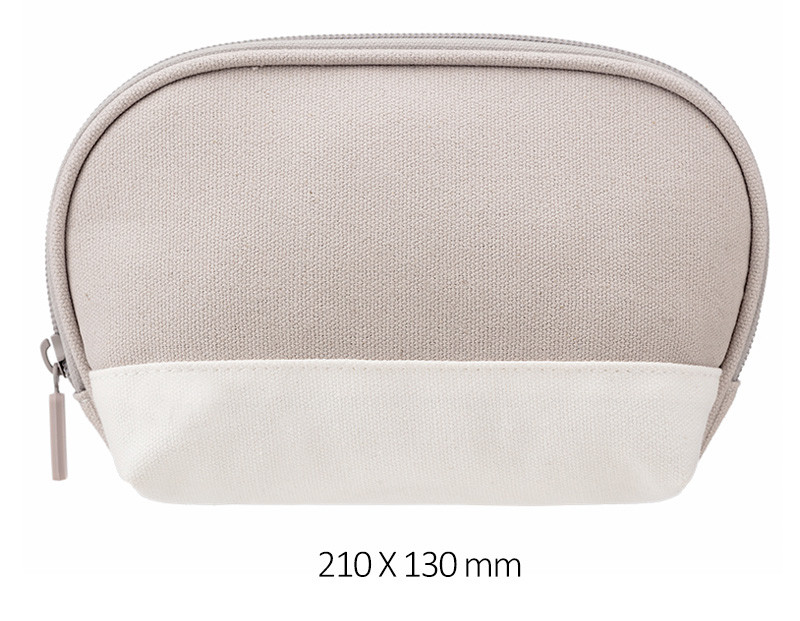 Professional Custom Portable Small Shell Shape Canvas Zipper Cosmetic Bag