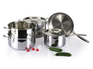 China 5Pcs 3-ply stainless steel cookware set SHCY-3013 factory