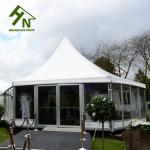 Hexagon Top Arabian Style Tents Rainproof Commercial Marquee With Glass Walls