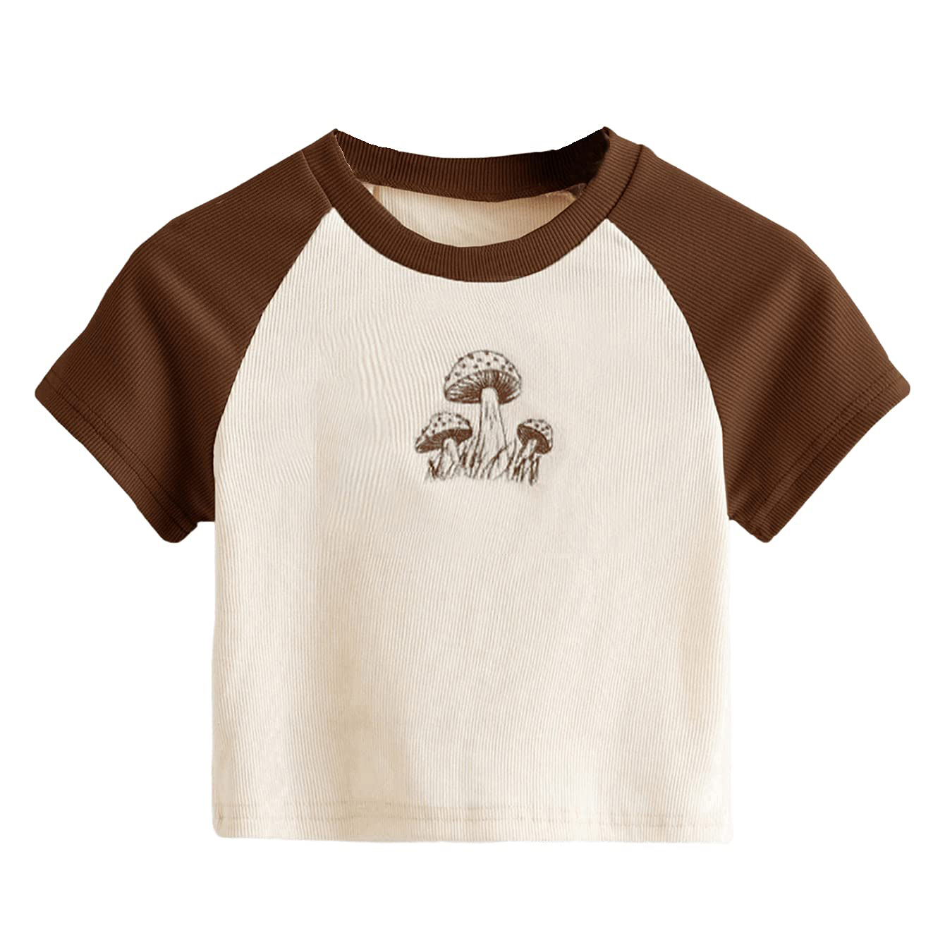 Customize Pattern Type Women's Short Sleeve T-shirt Pink Print Mushroom Sexy Casual
