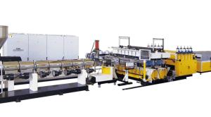 China 350kg H Cross Section Plate PE Pp Hollow Sheet Extrusion Line factory
