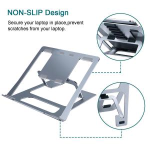 Grey Anodizing Angle Adjustable Notebook Folding Stand For Improved PC