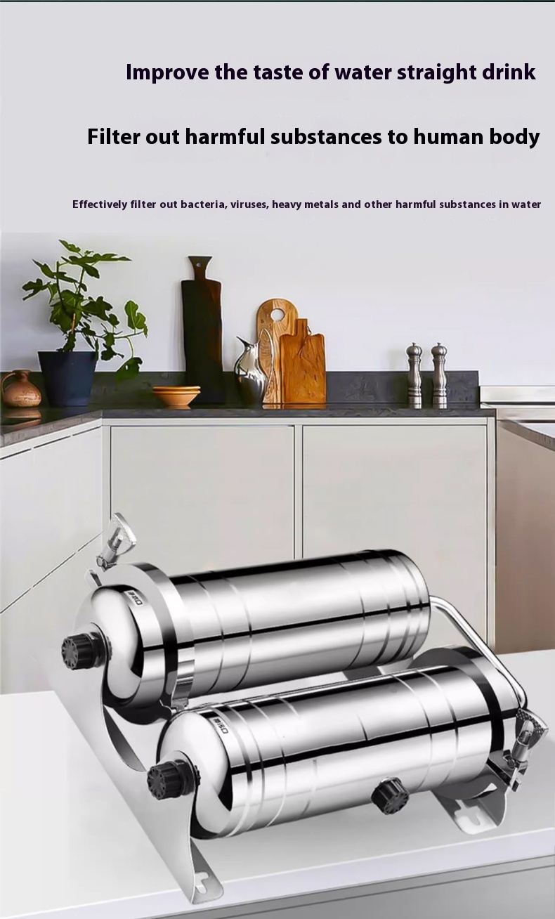 Double Core Ultrafiltration Water Filter Home Carbon Sediment Filter Water Purifier