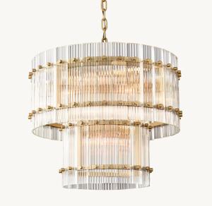 China San Marco Two Tier Round Crystal Chandelier Ceiling Light 22'' factory
