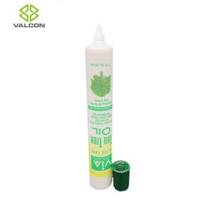 China 45 ML Shampoo Tube Packaging , Plastic Tube Bottles Green Slant Tip Cap factory