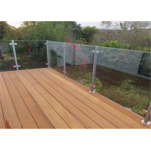 Durable Glass Balustrade Stainless Steel Handrails , Tempered Glass Railing