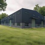 Industrial Steel Structure Warehouse Construction , Prefab Metal Warehouse