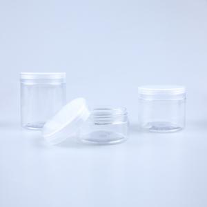 China Pet Plastic Jars Clear Empty Cookie Plastic Container With Aluminum Lids For Food Packaging factory