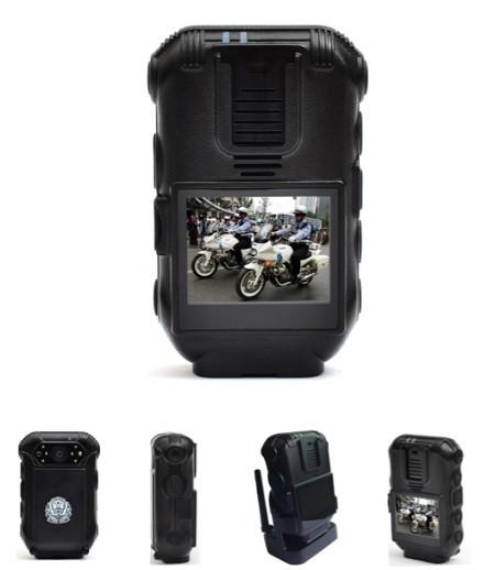 Black Infrared Police Wearing Body Cameras Ambarella Chipset For Evidence