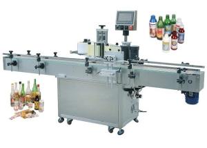 China 40mm PLC Automatic Round Bottle Labeling Machine For PET Plastic Glass Water Bottles factory