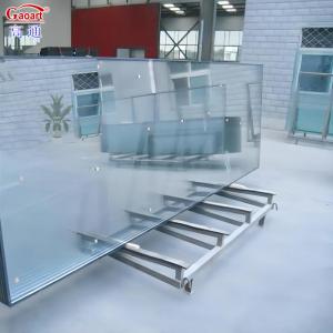 China Large Fire Beveled Frameless Building Tempered Glass Waker Pieces with Flat Structure factory