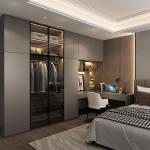 Customized Designs Wooden Closet Cabinet , Clothes Melamine MDF Wardrobe