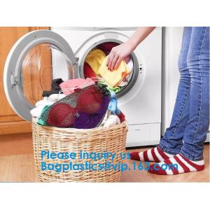 Durable Nylon Mesh Bag with Sliding Drawstring Cord Lock Closure,Large Black