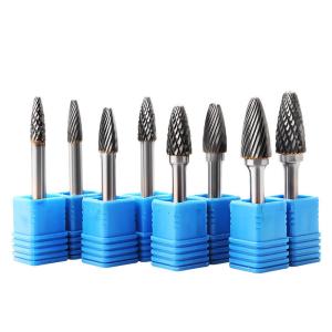 Round Double Cut Inverted Cone Shape Tungsten Carbide Burr Grinding Cutter Tools